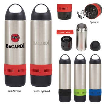 Custom Water Bottle with Bluetooth Speaker