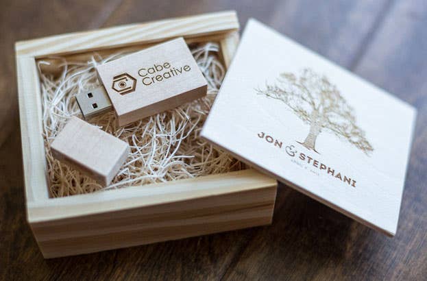 Custom Wooden Berkley USB Flash Drives For Wedding Photographers