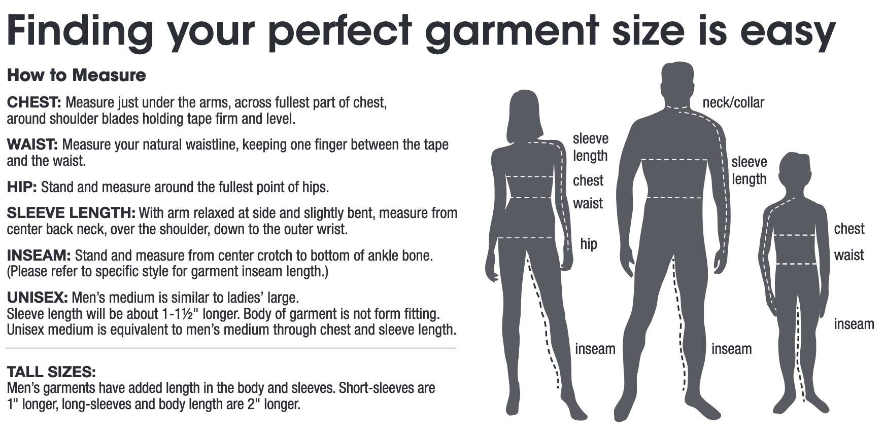 Queen Apparel Size Chart