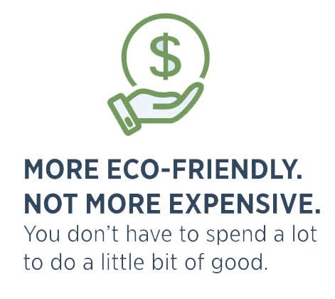 Eco-Friendly Doesn't mean more expensive