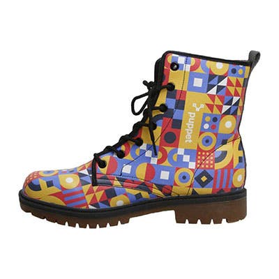 puppet colorful combat boots