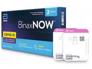 a BinaxNOW COVID Test