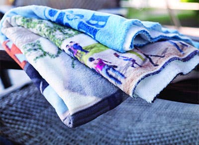 custom towels folded