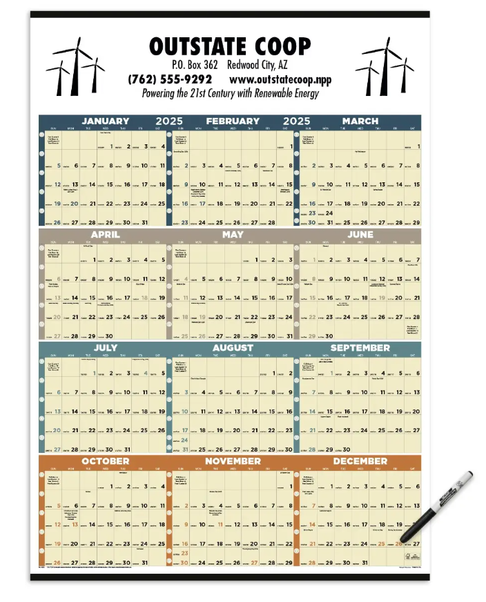 Span-a-year Calendar 2025