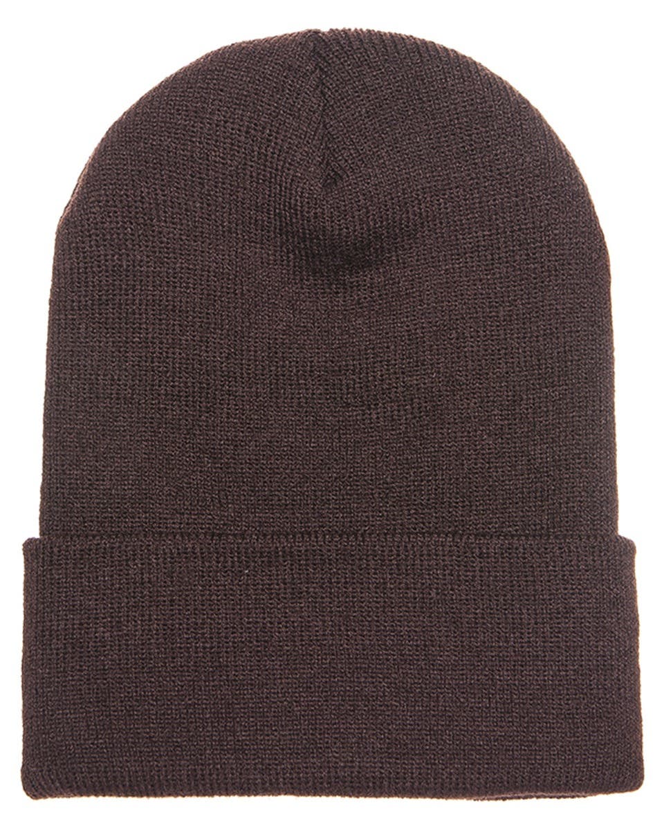Yupoong Adult Cuffed Knit Beanie-Brown
