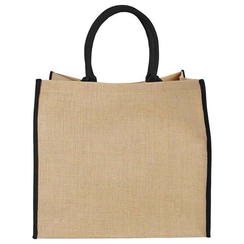 Custom Jute Grocery Tote Bag - 14" x 15 3/4" x 7 3/4"