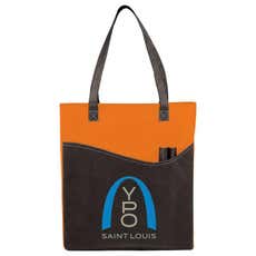 Non-Woven Convention Tote Bag with Pocket - 17" x 15" x 3"