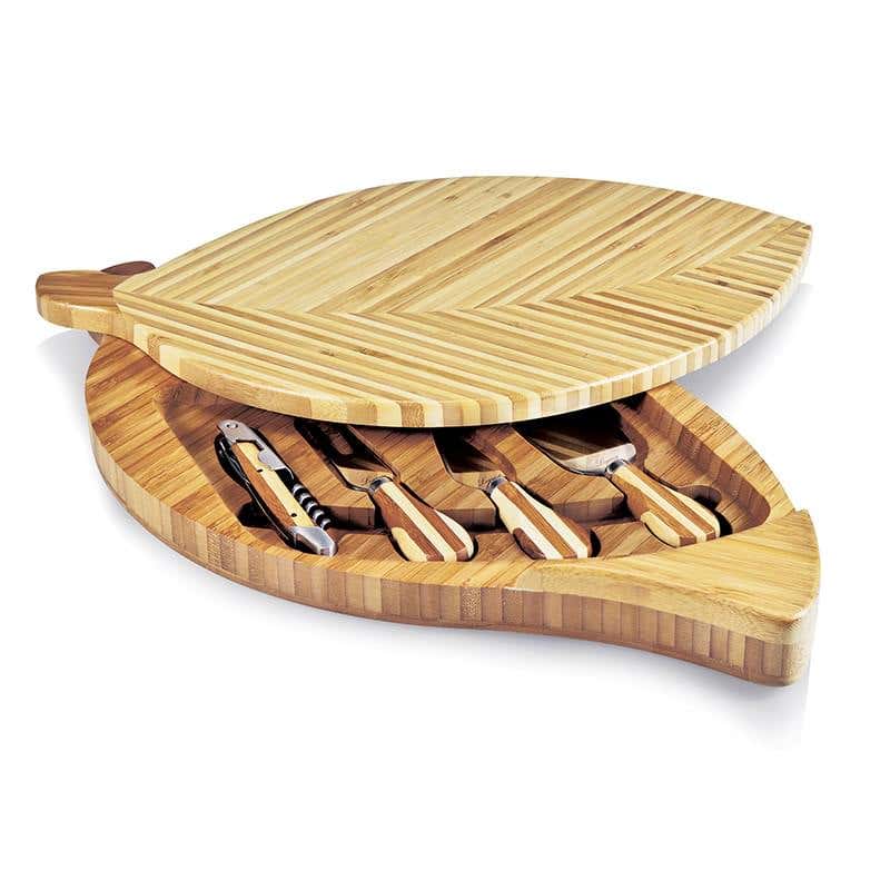 Leaf Swivel Cheese Cutting Board with Tools