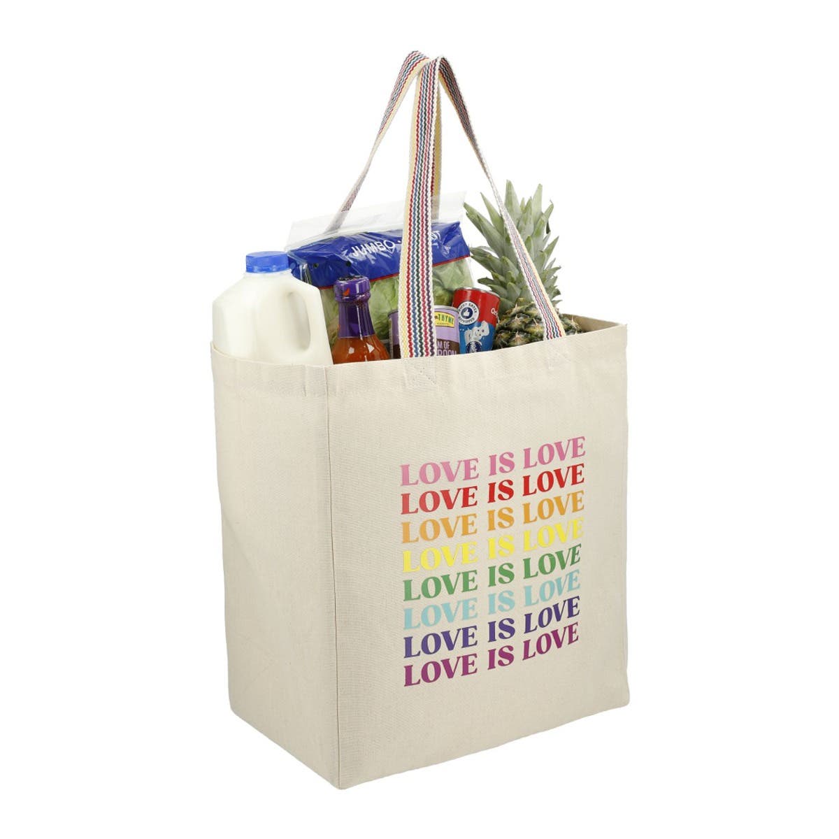 Rainbow Recycled 6oz Cotton Grocery Tote