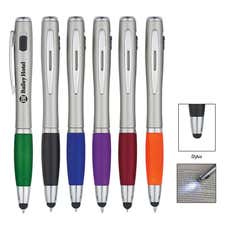 3-in-1 Click Stylus Pen & LED Light with Grip