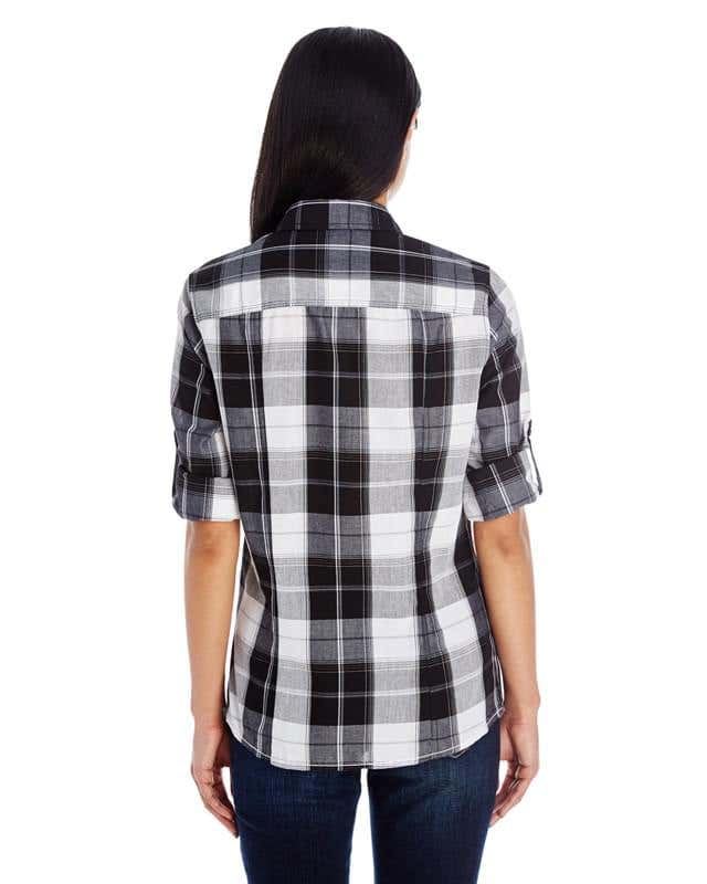 Burnside® Long-Sleeve Plaid Pattern Woven Shirt - Women