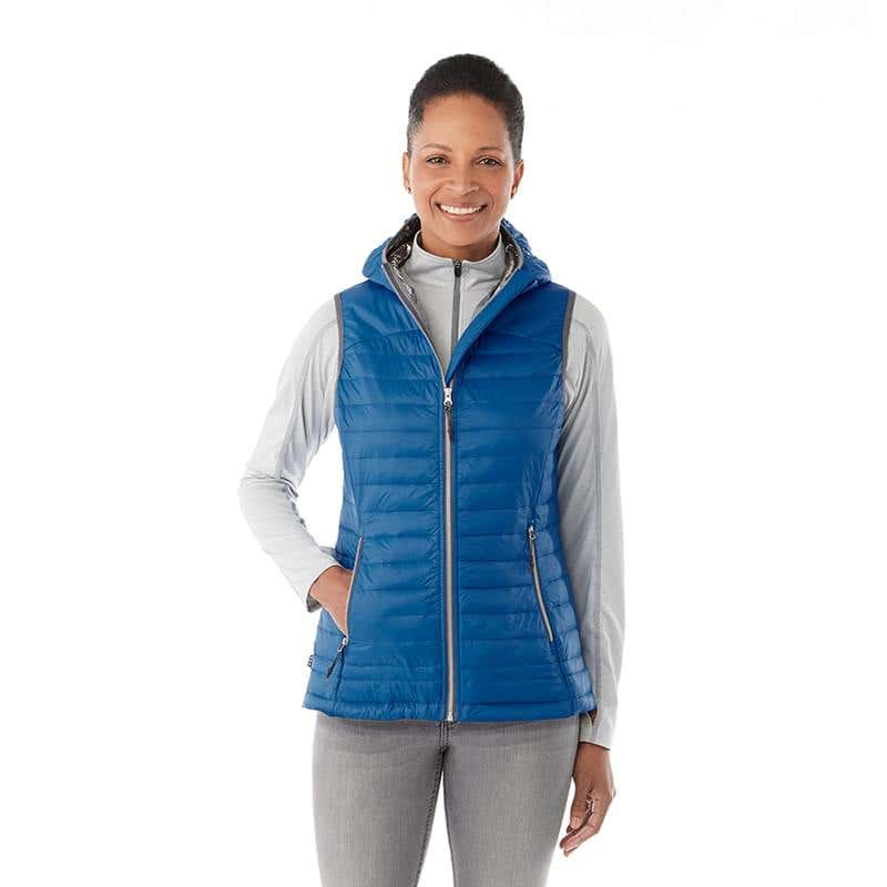 Ladies Poly/Nylon Insulated Hooded Packable Vest