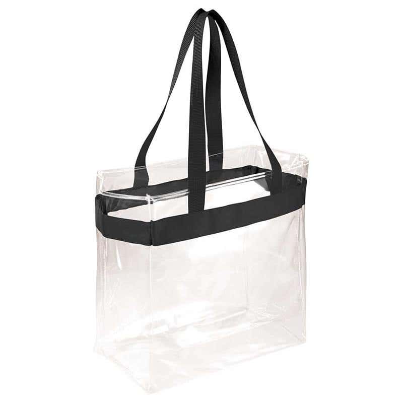 Clear Stadium Tote with Colored Trim - 12" x 12" x 6"