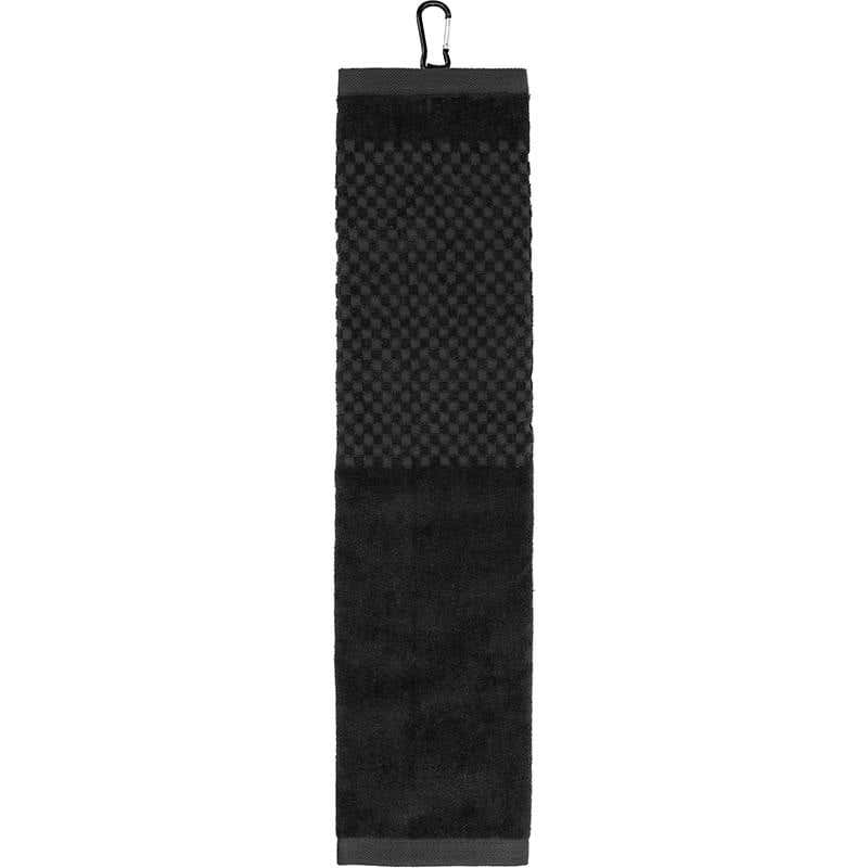 Tri-Fold Textured Golf Towel with Gromment and Clip - 22" x 5 1/4"