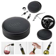 Wine Accessory Gift Set with Round Case - 4 pc