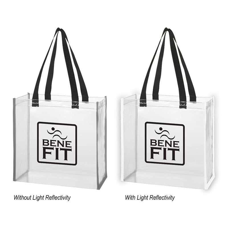 Clear Reflective Stadium Tote - 12" x 12" x 6"