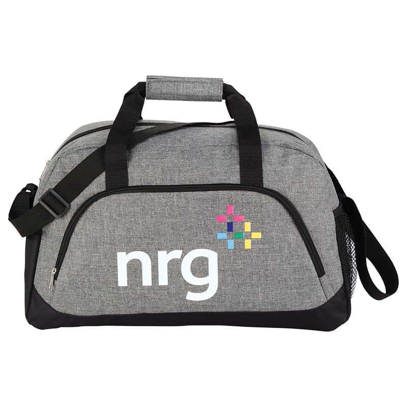 Heathered Polycanvas Duffel Bag -  11 x 18 1/2" x 7 1/2"