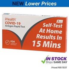 iHealth COVID-19 Antigen Rapid Test - 2 Tests per Box (priced per test)