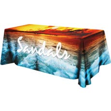 Polyester Full Color 3 Sided Table Cover - 8'