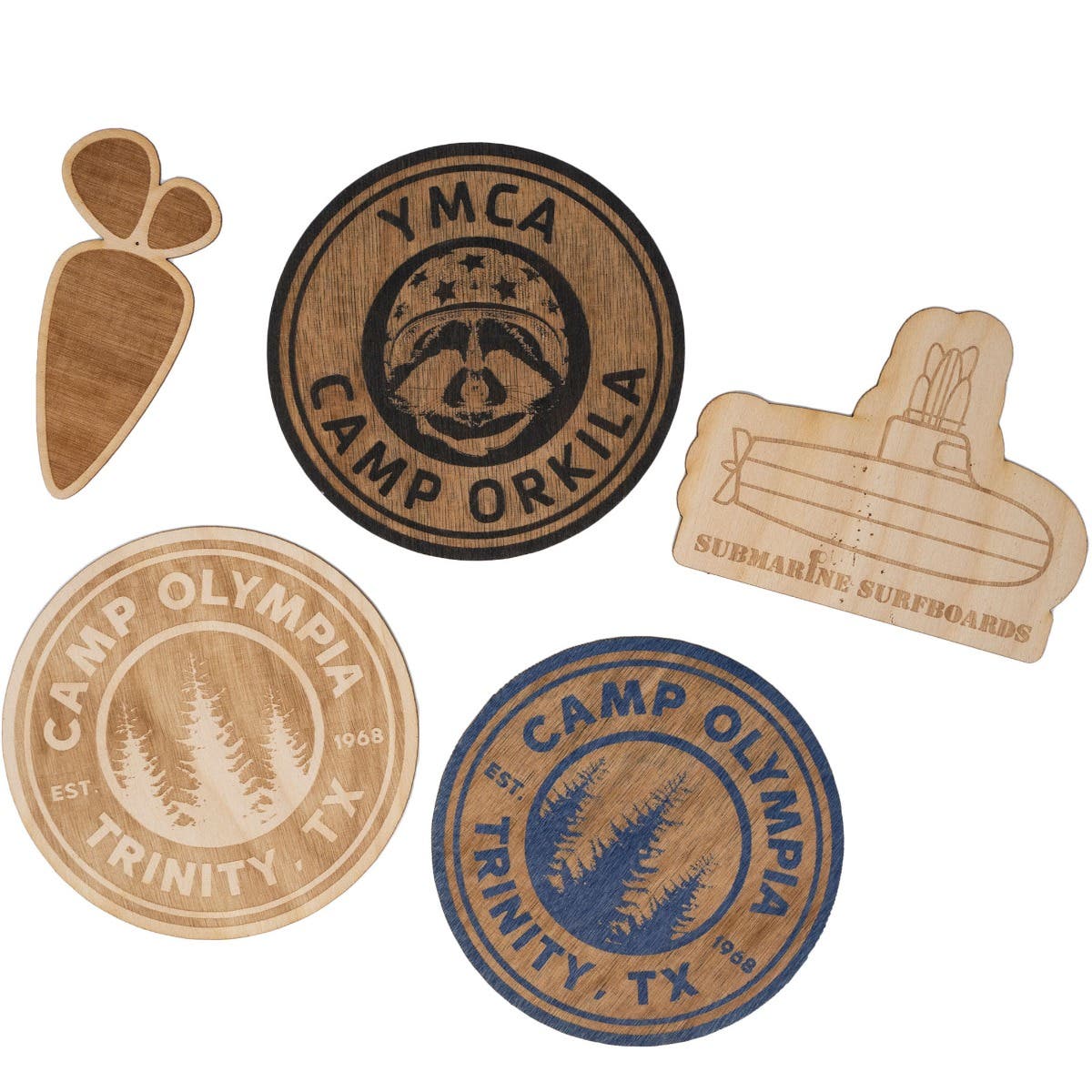 4” x 4” Wood Stickers